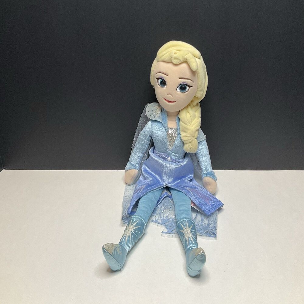 TY Disney Collection Princess Sparkle Elsa Plush Doll Frozen Blue Dress 16"
